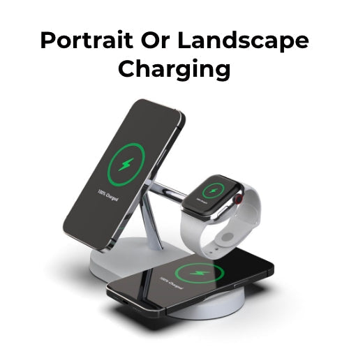 Chargeur sans fil 4-en-1 QuattroCharge, MagSafe pour iPhone et Watch