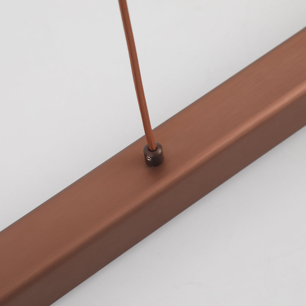 Lampa wisząca LED Nexis z liniową ramą, czarno-brązowe wykończenie
