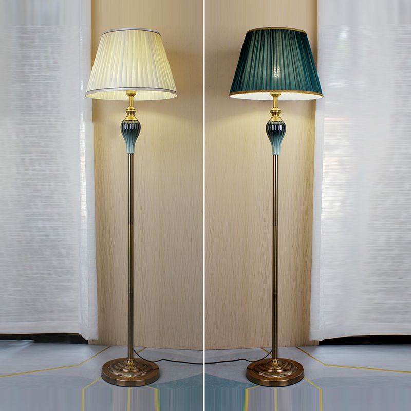 Eryn Antique Floor Lamp, Multi Colors, Metal/Fabric, Bedroom | Fioriscas