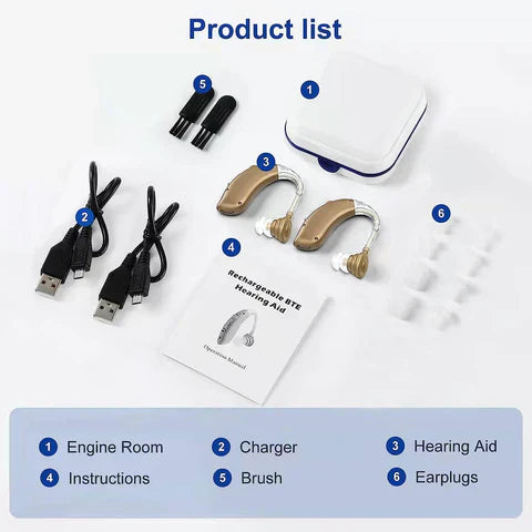 LumaHear Pro In-Ear Aids With Noise Reduction, Rechargeable
