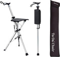 Sammenfoldelig vandrestav i aluminium med udfoldeligt sæde, SummitTrail 85 cm