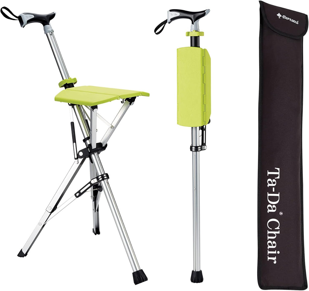 Sammenfoldelig vandrestav i aluminium med udfoldeligt sæde, SummitTrail 85 cm