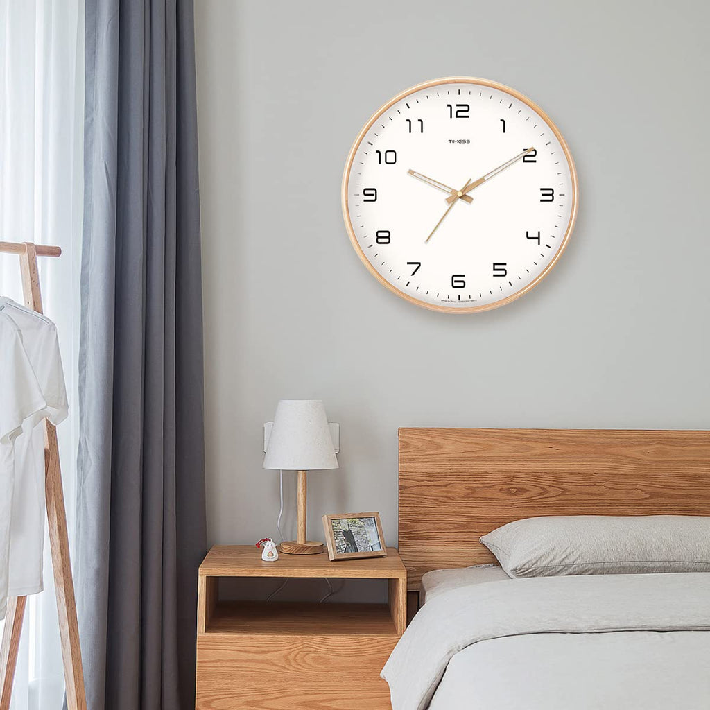Wanduhr aus Massivholz, analoges Design von AuroraWood mit lautloser Zeigerbewegung