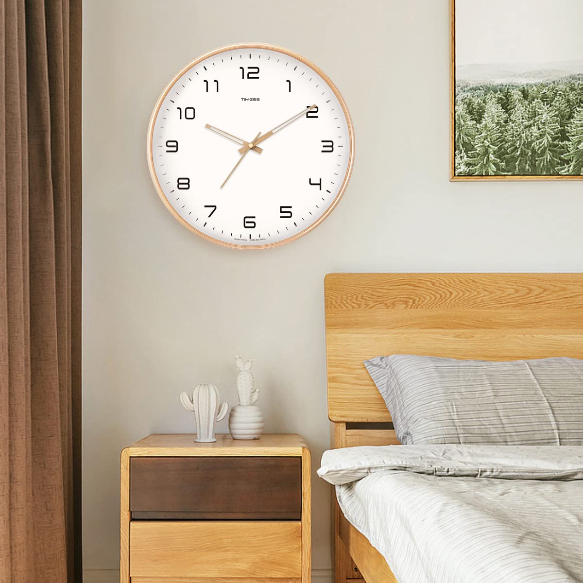 Wanduhr aus Massivholz, analoges Design von AuroraWood mit lautloser Zeigerbewegung