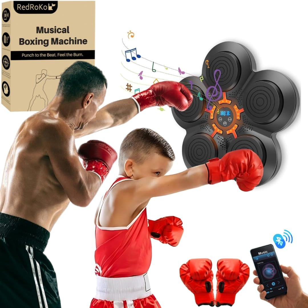 NovaStrike Smart Wall Boxing Machine, Bluetooth Music & Reaction Lights