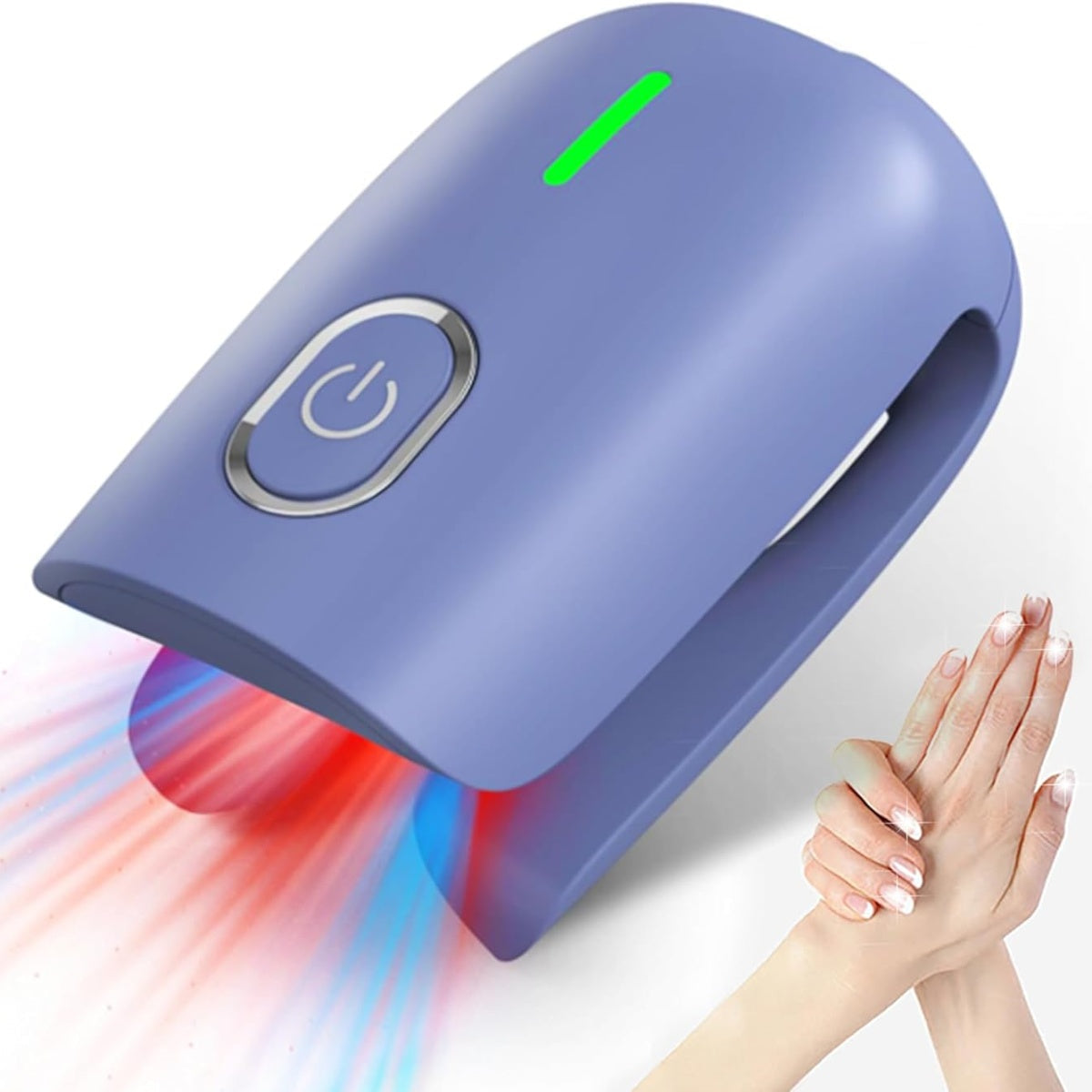 Dispositivo de luz para el cuidado de uñas con clip, doble haz de 905 nm y 470 nm, recargable