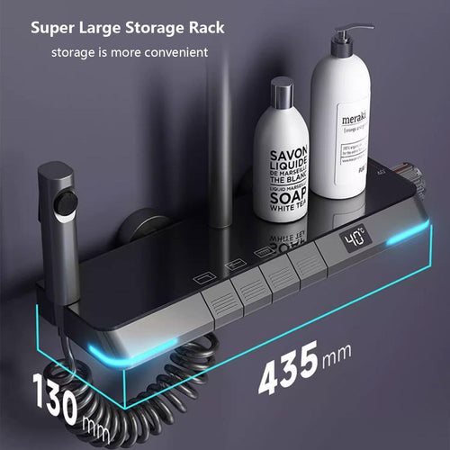 Aurell Shower System With Thermostatic Digital Display, Self-Cleaning Coating