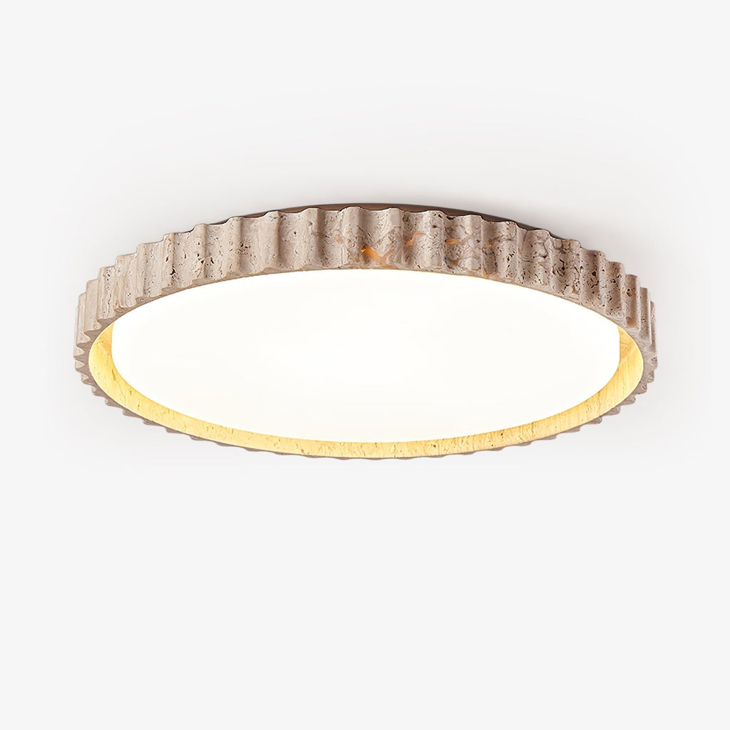 Ornorus Fluted Ring Travertine Ceiling Light | Fioriscas