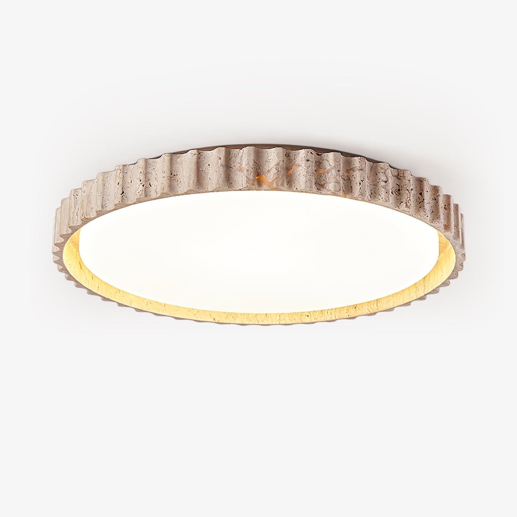 Ornorus Fluted Ring Travertine Ceiling Light | Fioriscas