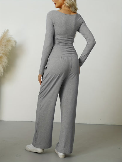 Duo Cocooning I Top Asymétrique et Pantalon Large Aérien