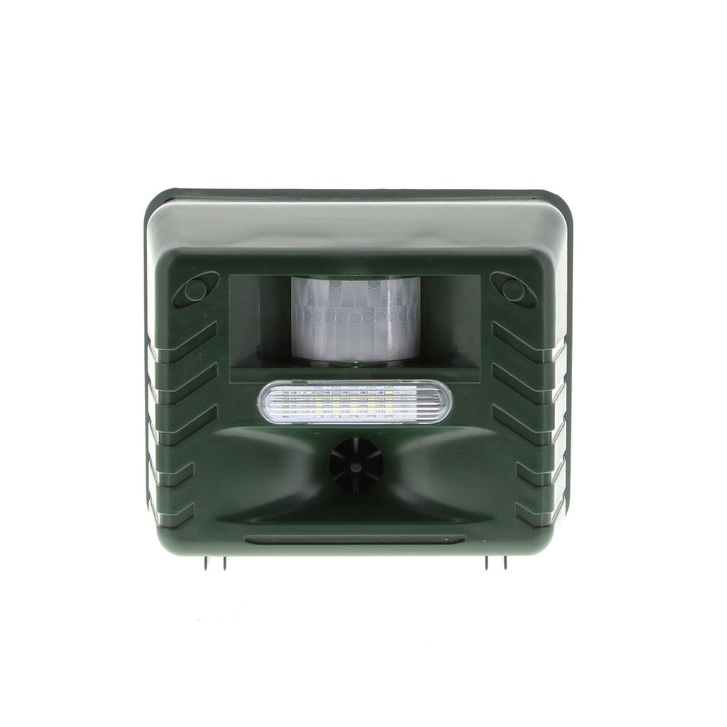 Disuasor ultrasónico solar contra aves y pájaros carpinteros para jardines
