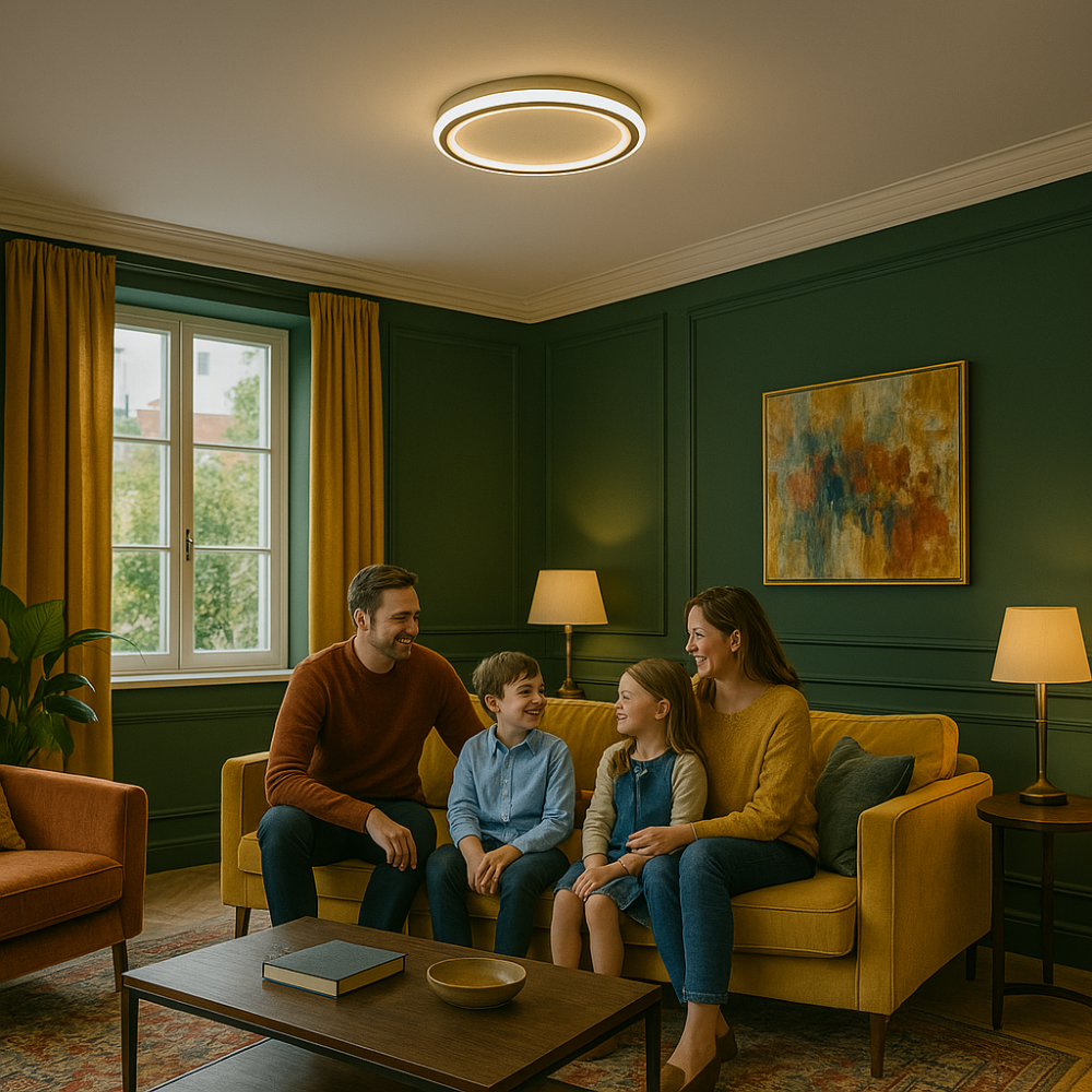 Lámpara de techo LED regulable SkagaNova, de aluminio y acrílico de estilo escandinavo