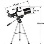 Tragbares Einsteiger-Teleskop mit Stativ, Mondbeobachter 70 mm, 150-fache Vergrößerung
