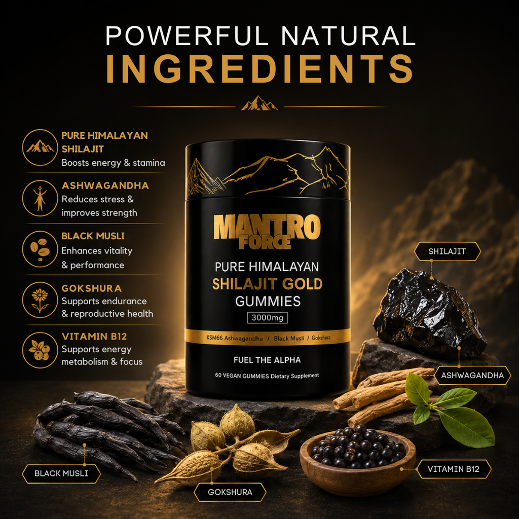 Gomas de Energia Shilajit para Vitalidade e Bem-Estar Diário
