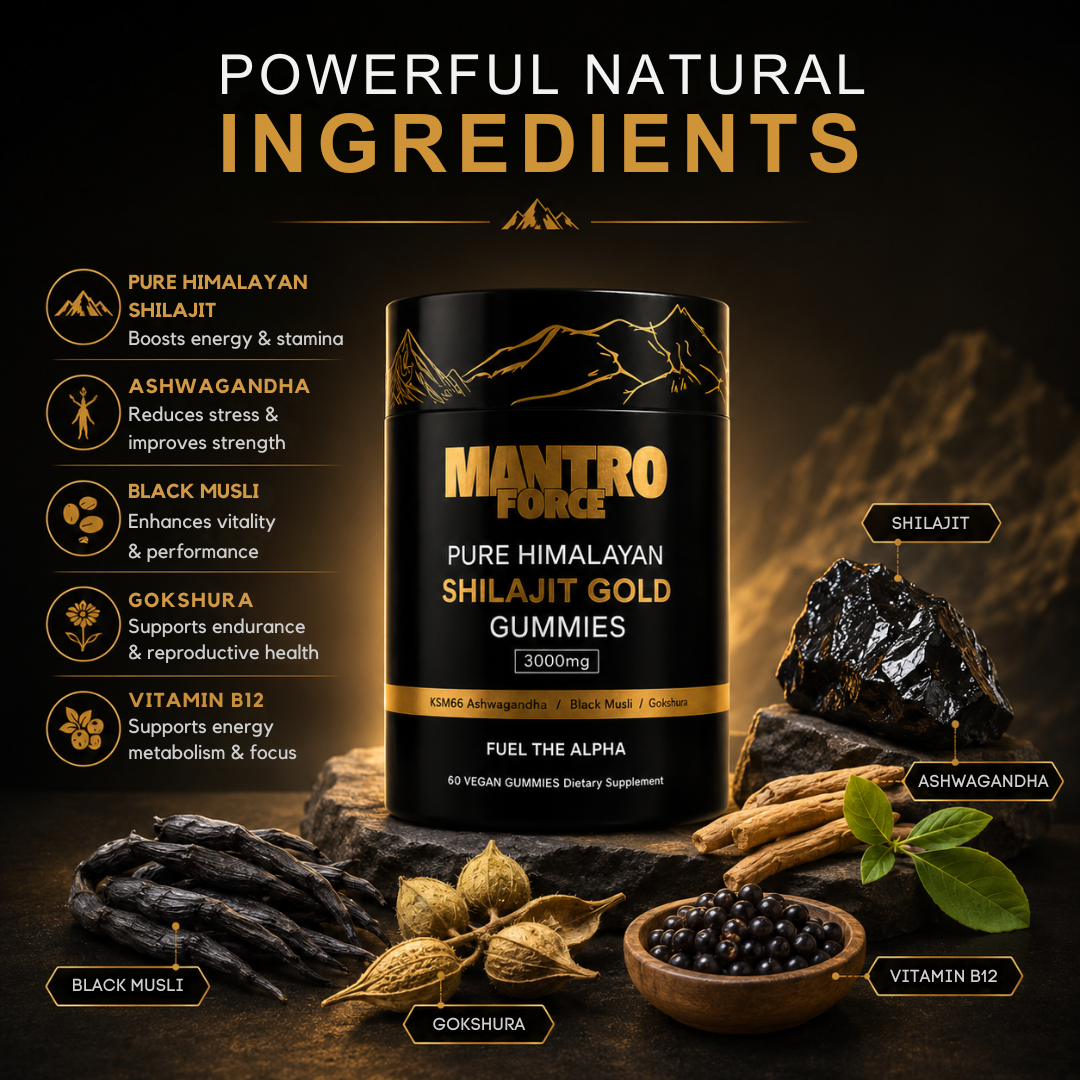 Gomas de Energia Shilajit para Vitalidade e Bem-Estar Diário