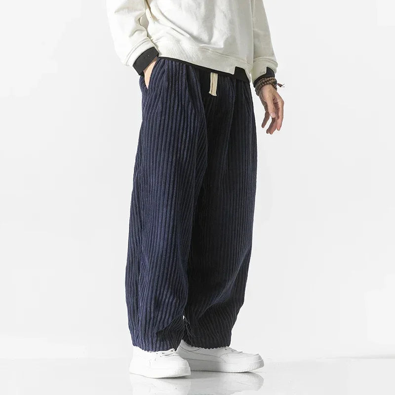Wide-Leg Corduroy Joggers, Marlow, Ribbed Texture for Everyday Comfort