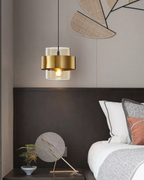 Lampada a sospensione Solara Industrial-Edge, vetro e metallo, due colori