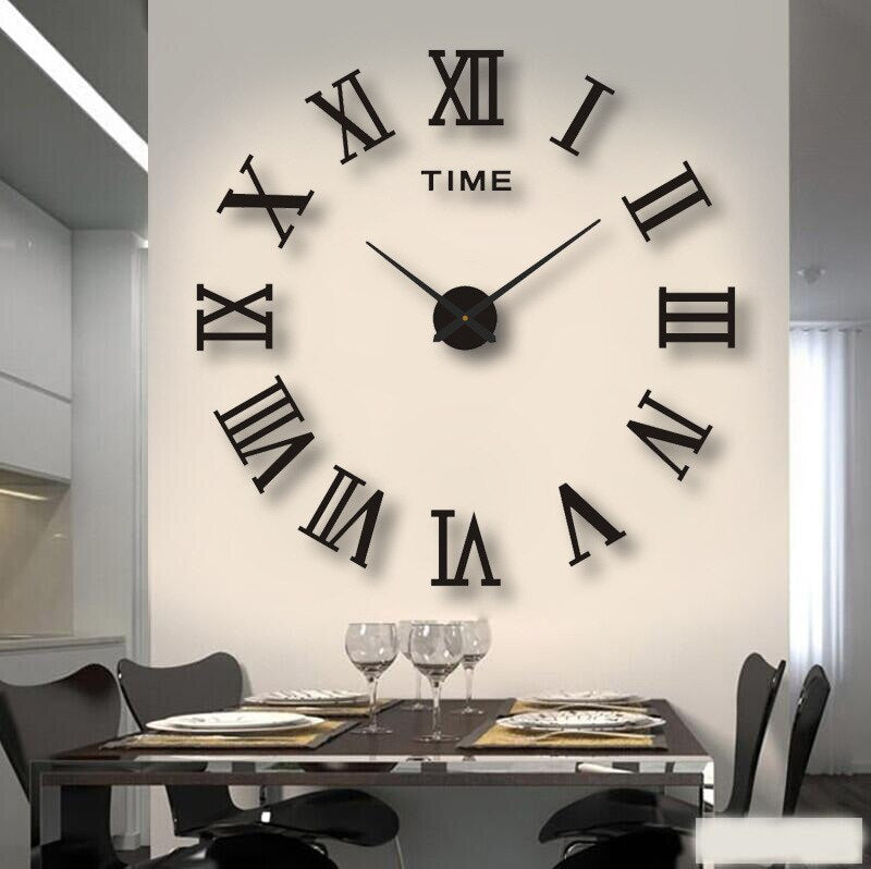 DIY 3D Wall Clock Kit, Numeral & Hand Layout, Two Size Ranges