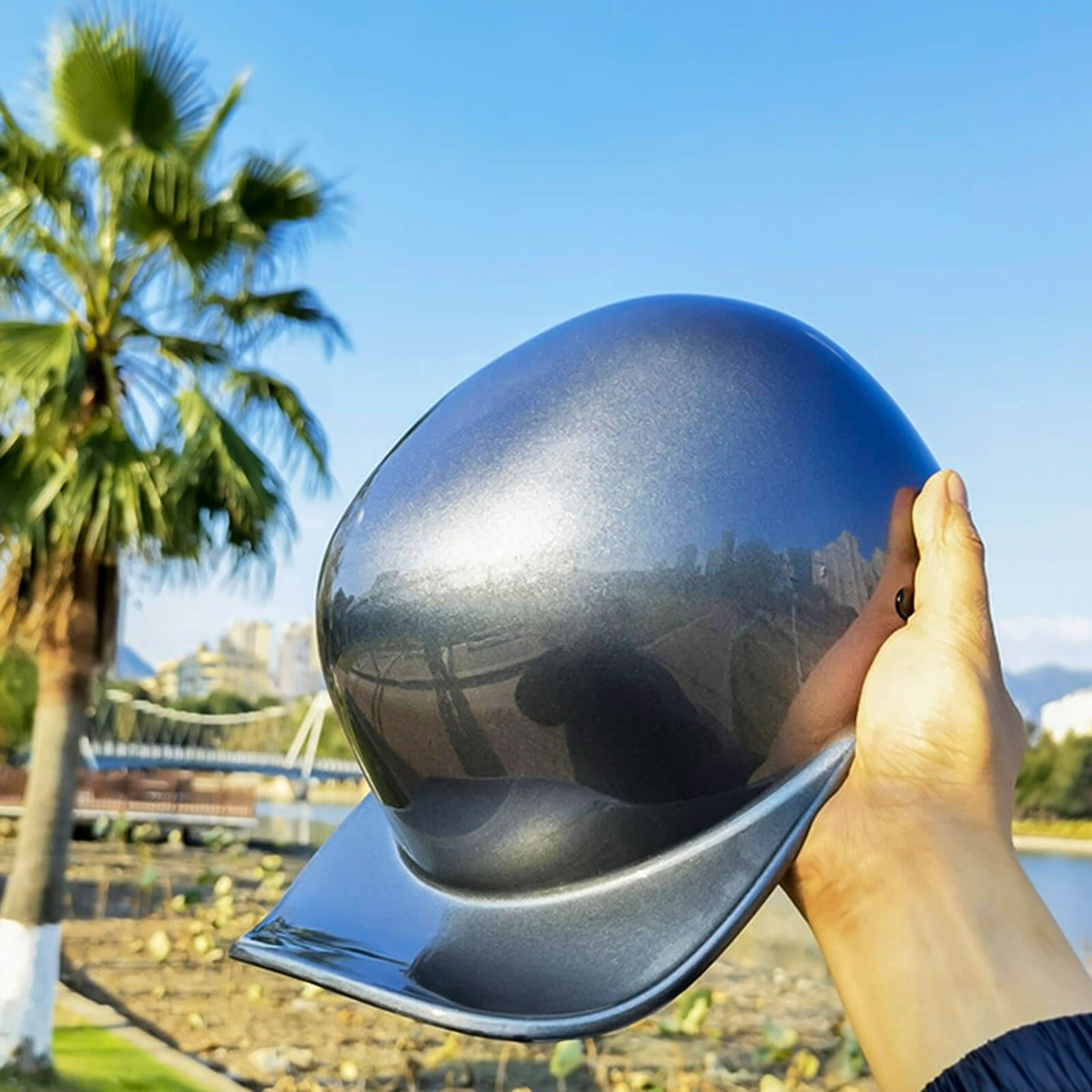 Capacete de mota RoverGuard com design de boné de basebol, certificado pelo DOT