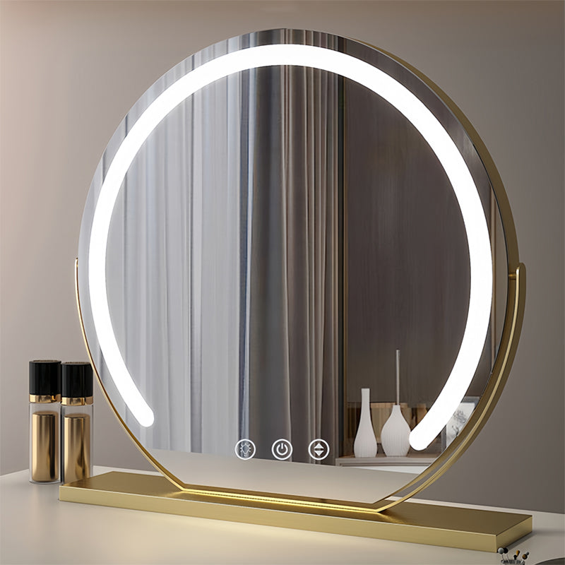 מראת איפור עגולה Luminara עם תאורת LED מתכווננת באמצעות מגע