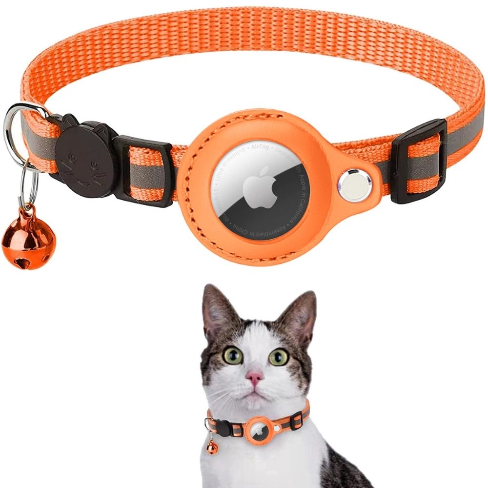 Asterra Reflective Cat Collar with GPS Tracker Mount, Quick-Release