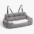 Cama-asiento de coche para perros con arnés de seguridad y bordes elevados, para perros medianos y grandes