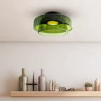 Handgefertigte Glasdeckenleuchte, nordisches Lumenweave-Design mit mehreren Ebenen