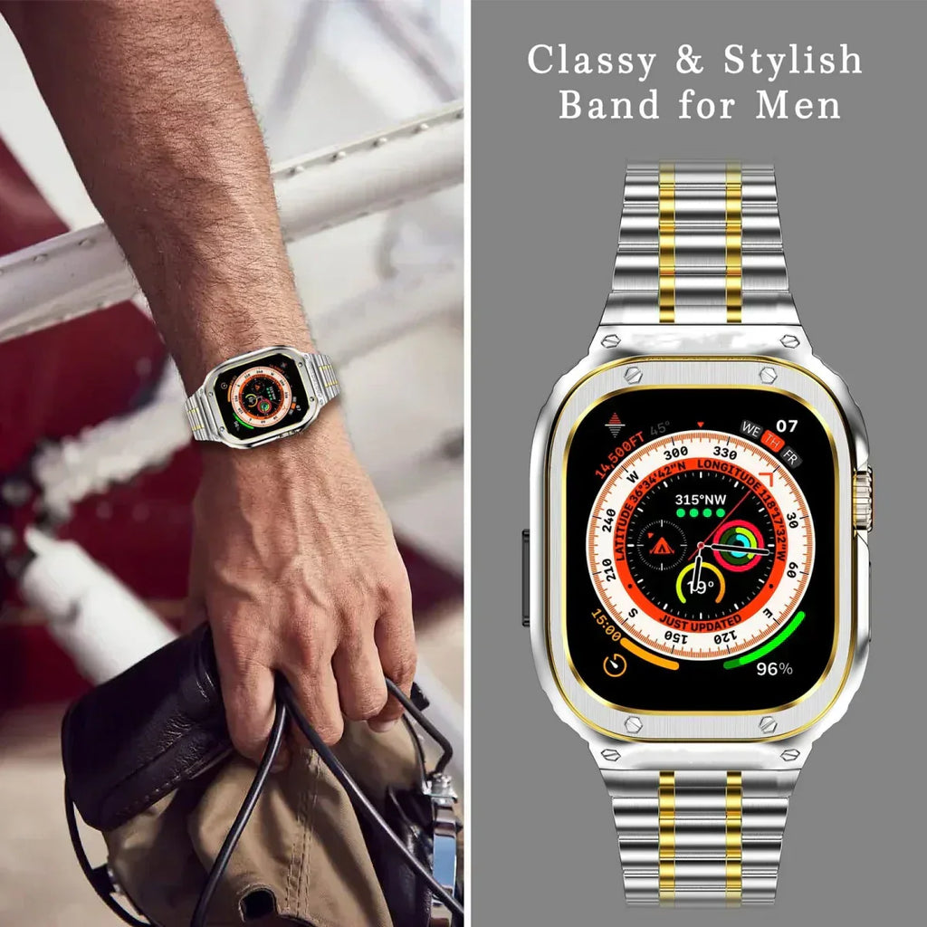 Alera Stainless Steel Band and Case for Apple Watch, All-in-One
