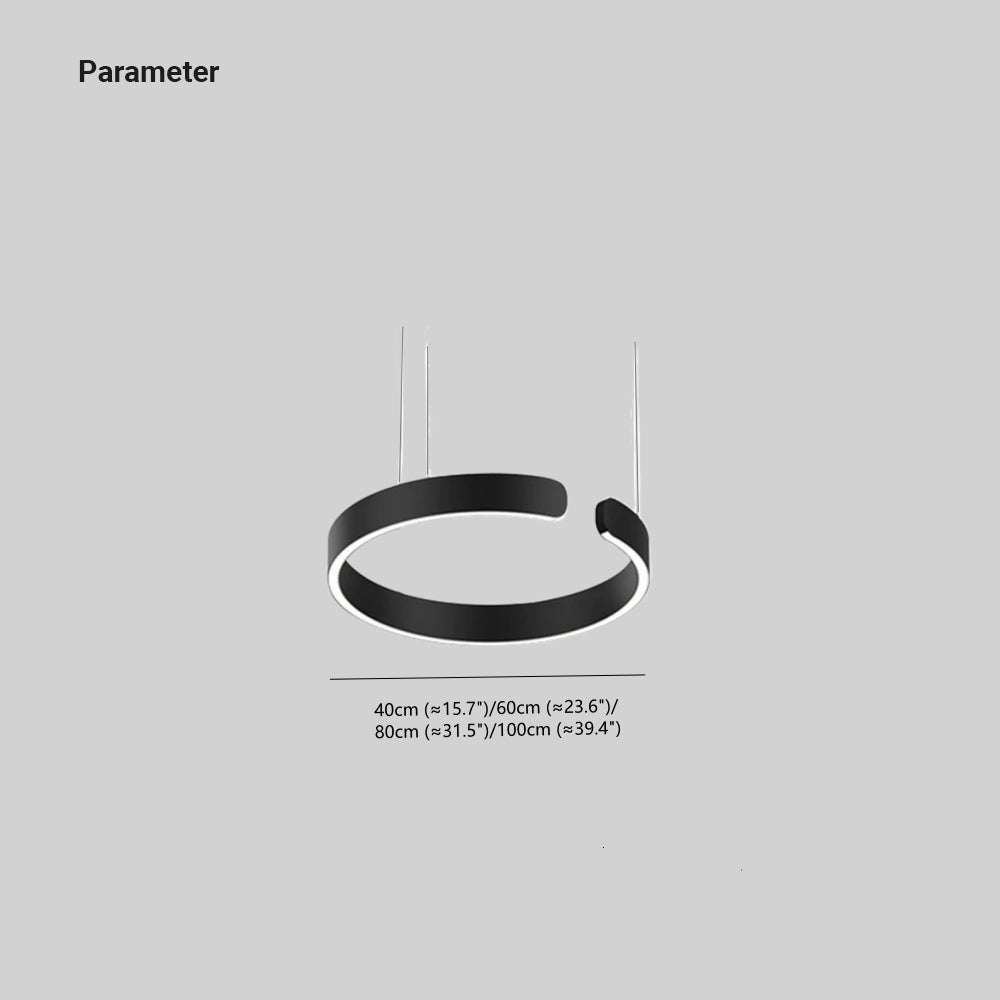LyraHalo Pendant Light, Round Metal Design, Dimmable LED