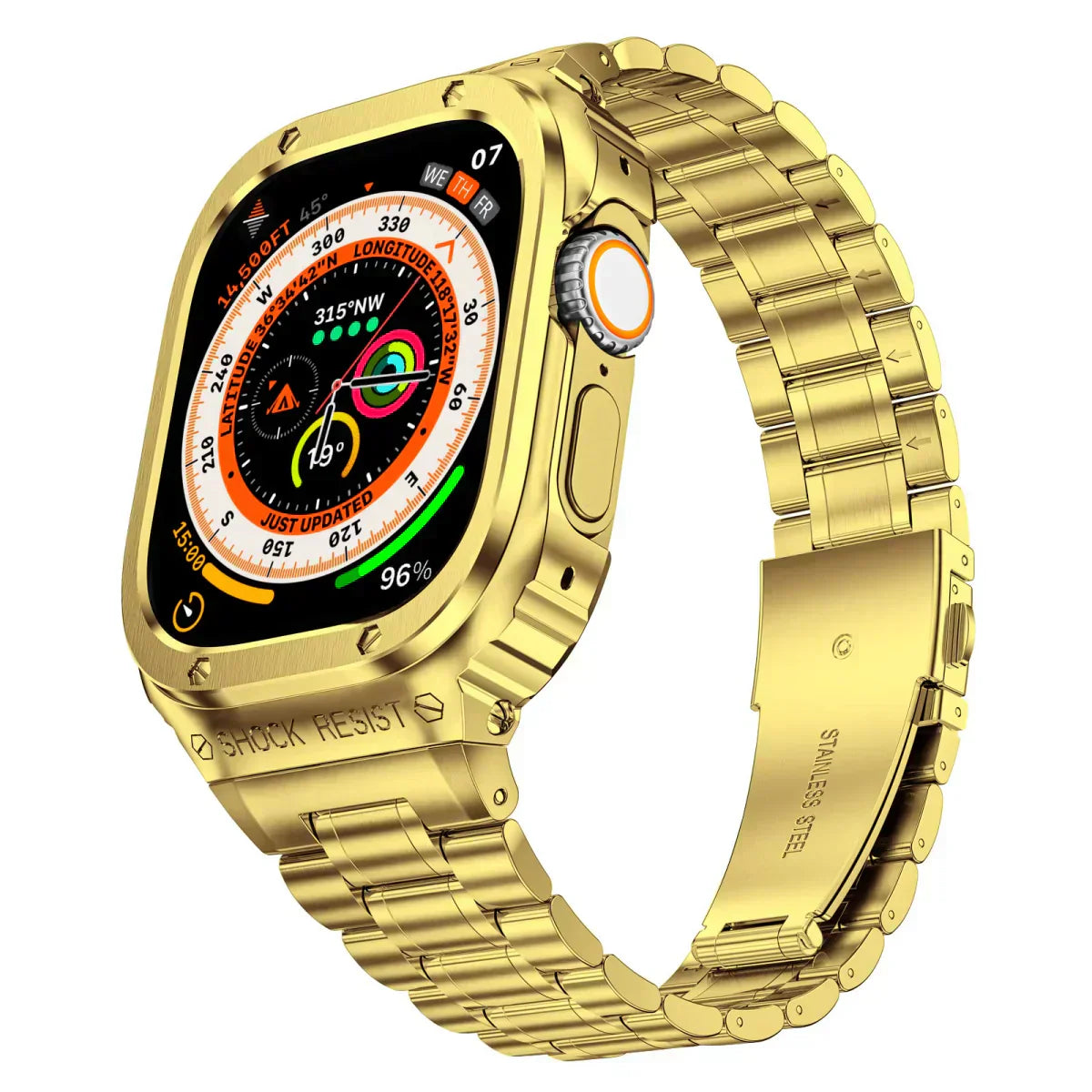 Alera Stainless Steel Band and Case for Apple Watch, All-in-One