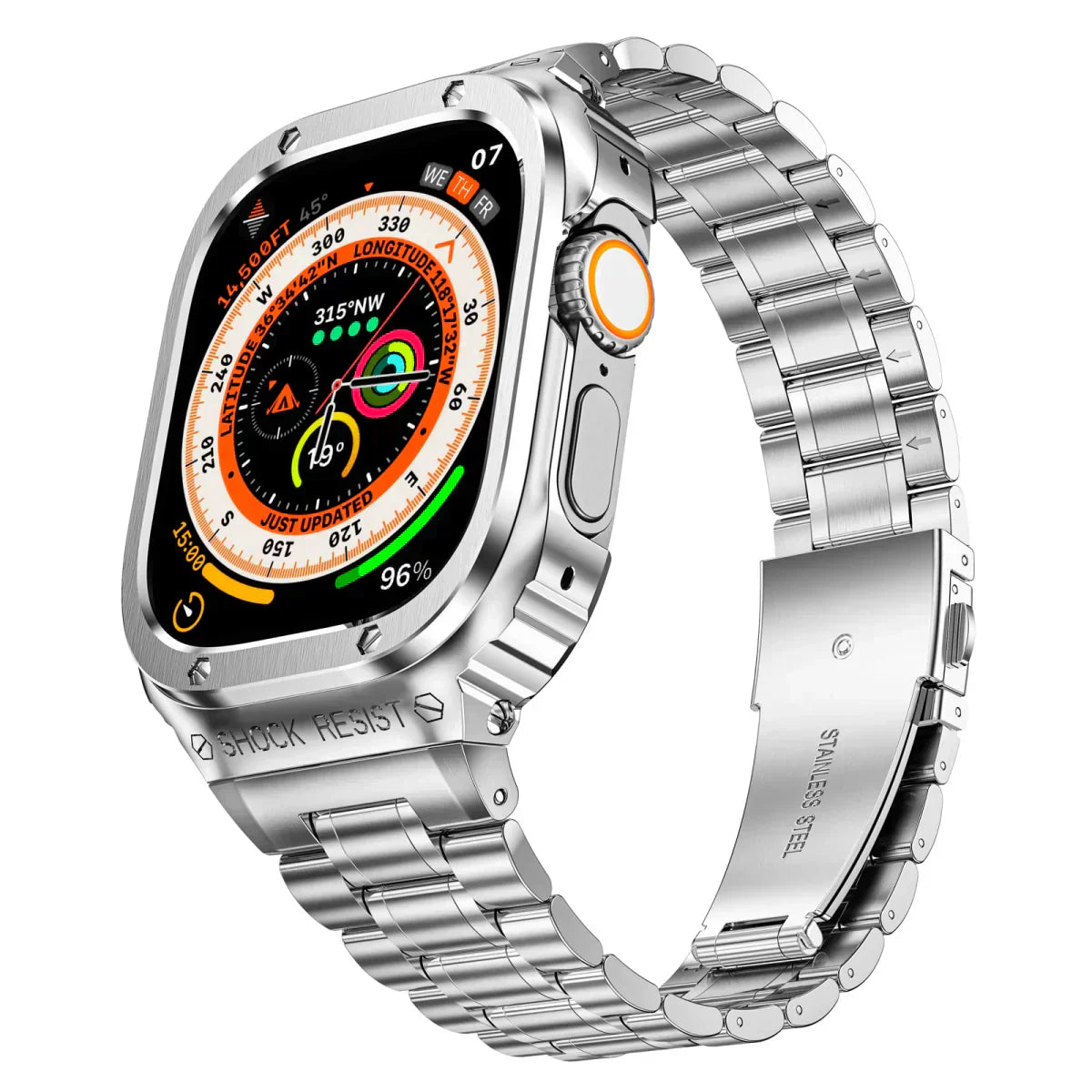 Alera Stainless Steel Band and Case for Apple Watch, All-in-One