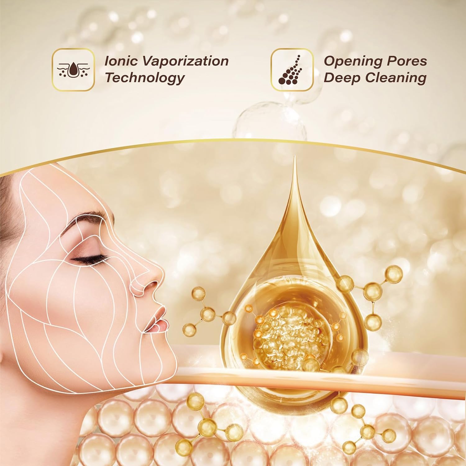 AureaGlow Steamer With Ionic Action For Gentle Deep Cleansing