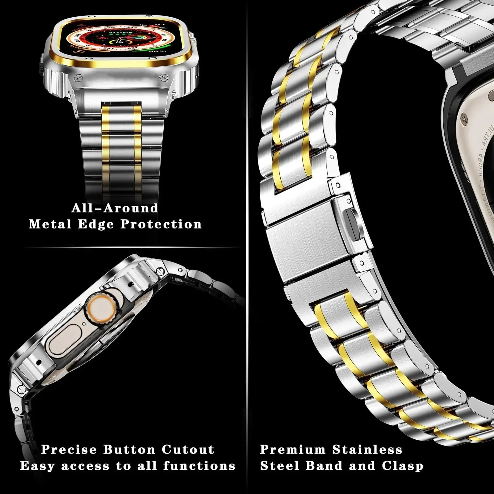 Alera Stainless Steel Band and Case for Apple Watch, All-in-One