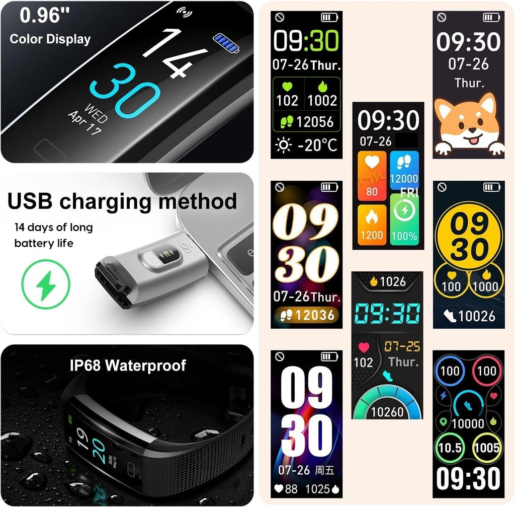 Wasserdichte Luma-Smartwatch mit Herzfrequenz- und Blutdruckmessung