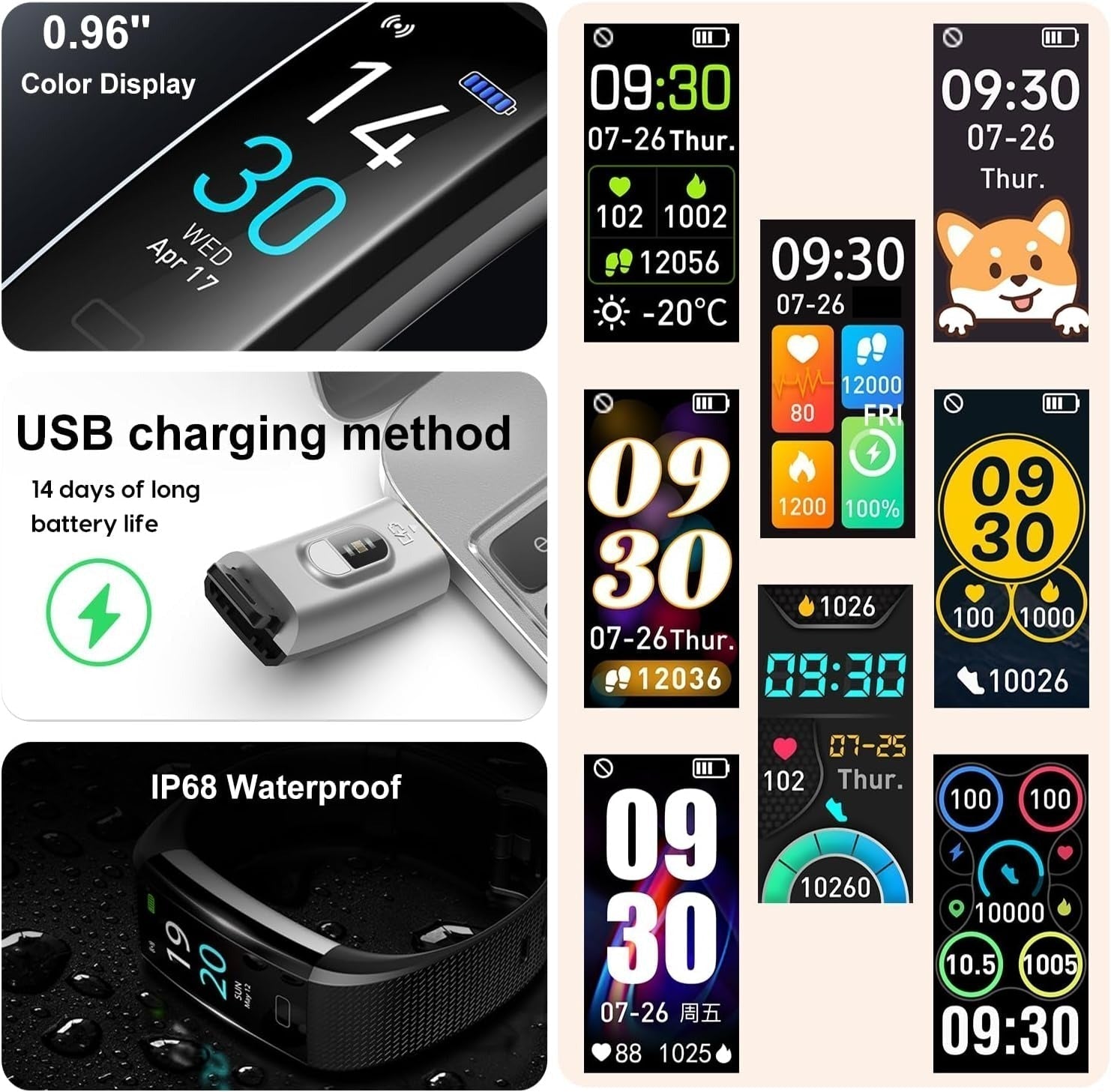 Wasserdichte Luma-Smartwatch mit Herzfrequenz- und Blutdruckmessung