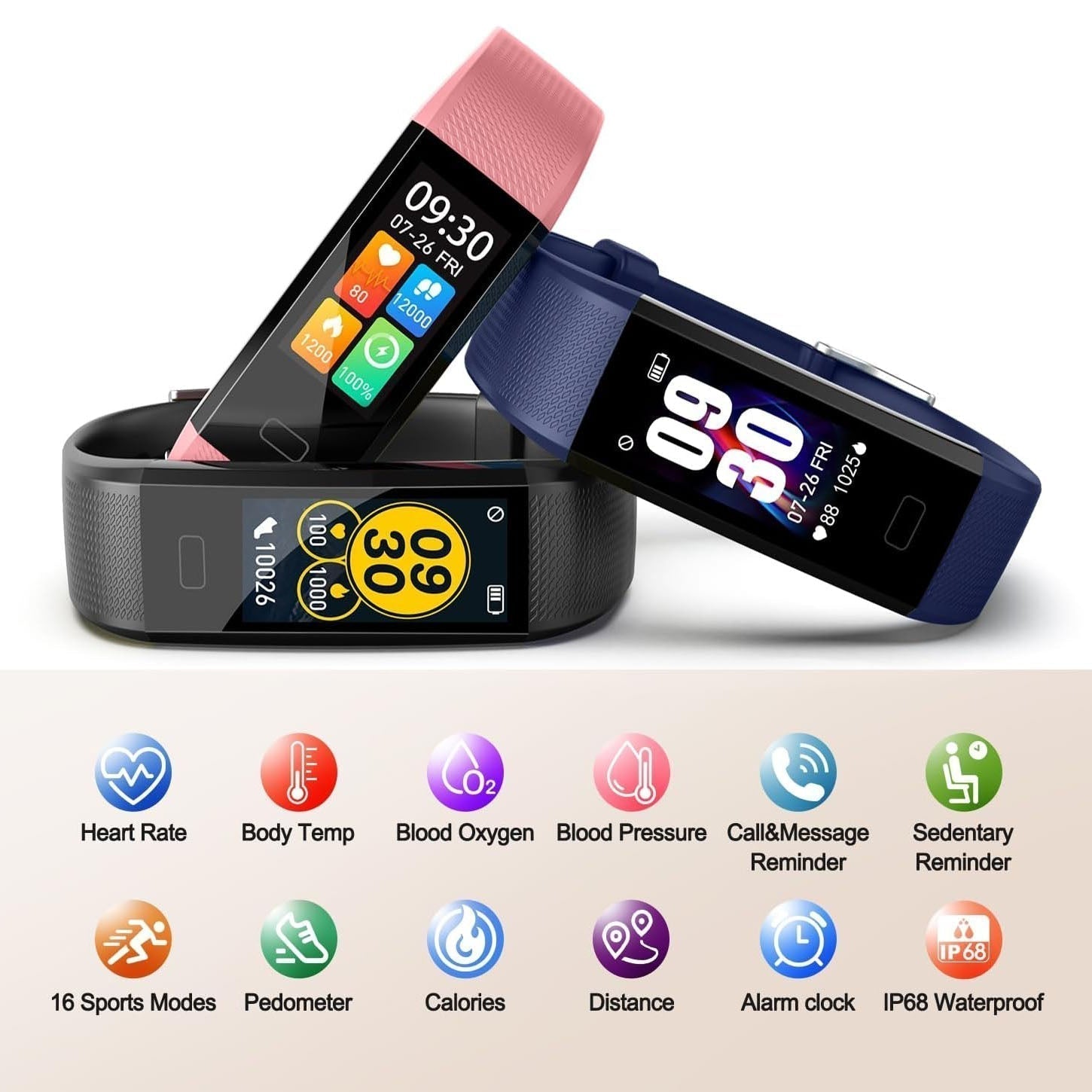 Wasserdichte Luma-Smartwatch mit Herzfrequenz- und Blutdruckmessung