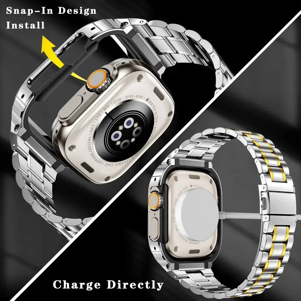 Alera Stainless Steel Band and Case for Apple Watch, All-in-One