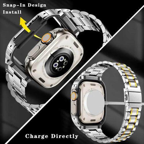 Alera Stainless Steel Band and Case for Apple Watch, All-in-One