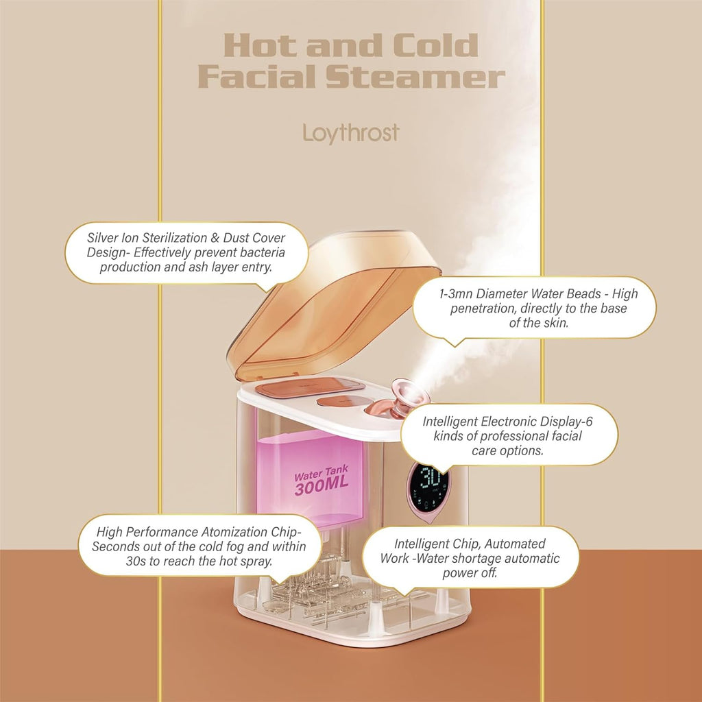 AureaGlow Steamer With Ionic Action For Gentle Deep Cleansing