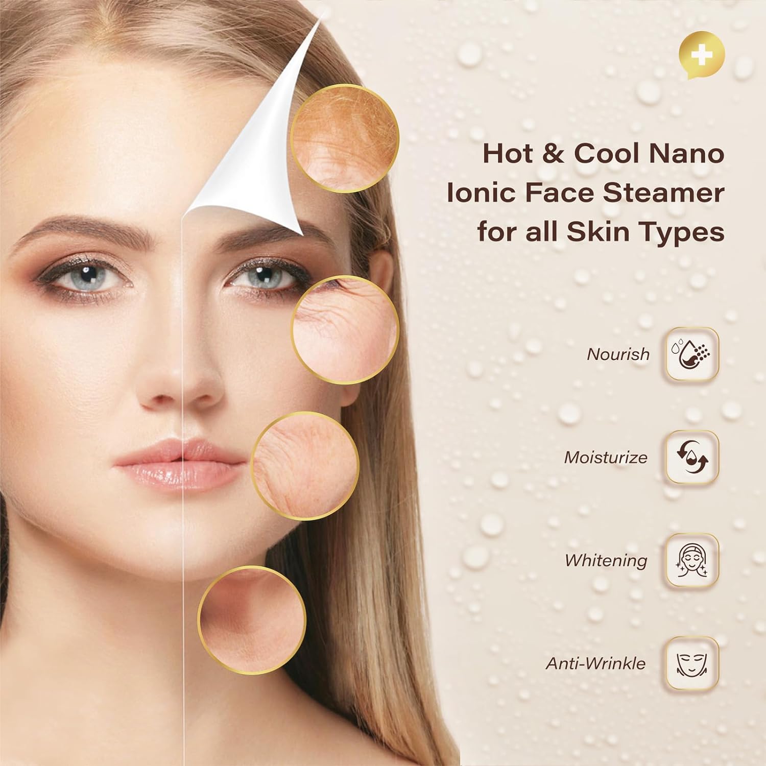 AureaGlow Steamer With Ionic Action For Gentle Deep Cleansing