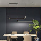 EdgeGlow pendellampe i metall og silikon, to LED-hoder, 90–150 cm
