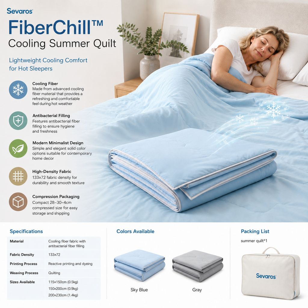 Breathable Cooling Quilt, Lightweight Antibacterial Comforter For Summer