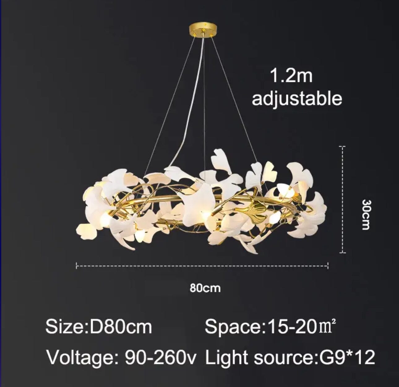 Keramik-Petal-Kronleuchter, LumaPetal-Design mit dimmbarem LED-Leuchten