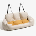 Cama-asiento de coche para perros con arnés de seguridad y bordes elevados, para perros medianos y grandes
