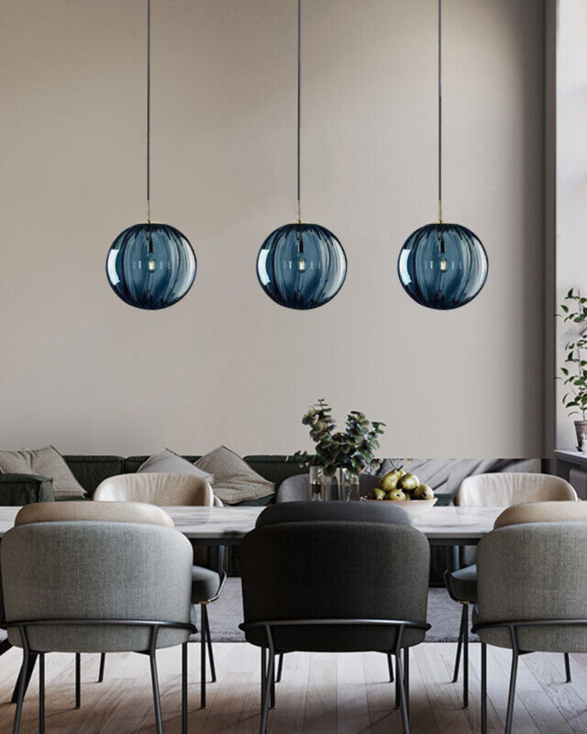 Lampa wisząca VeraLux Vintage-Glow, przyciemniane szkło, sześć wariantów kolorystycznych