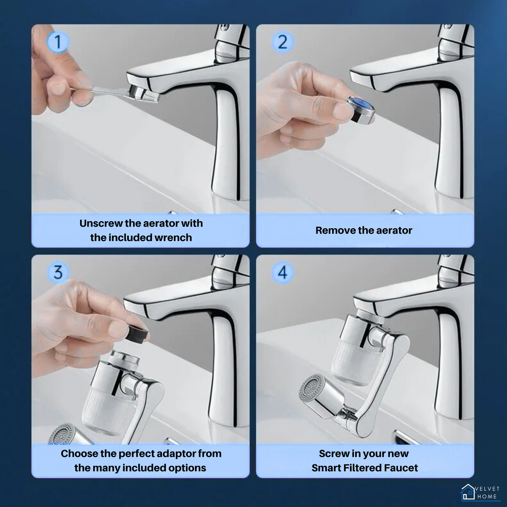 Smart Filtered Kitchen Faucet With 360° Swivel Spout