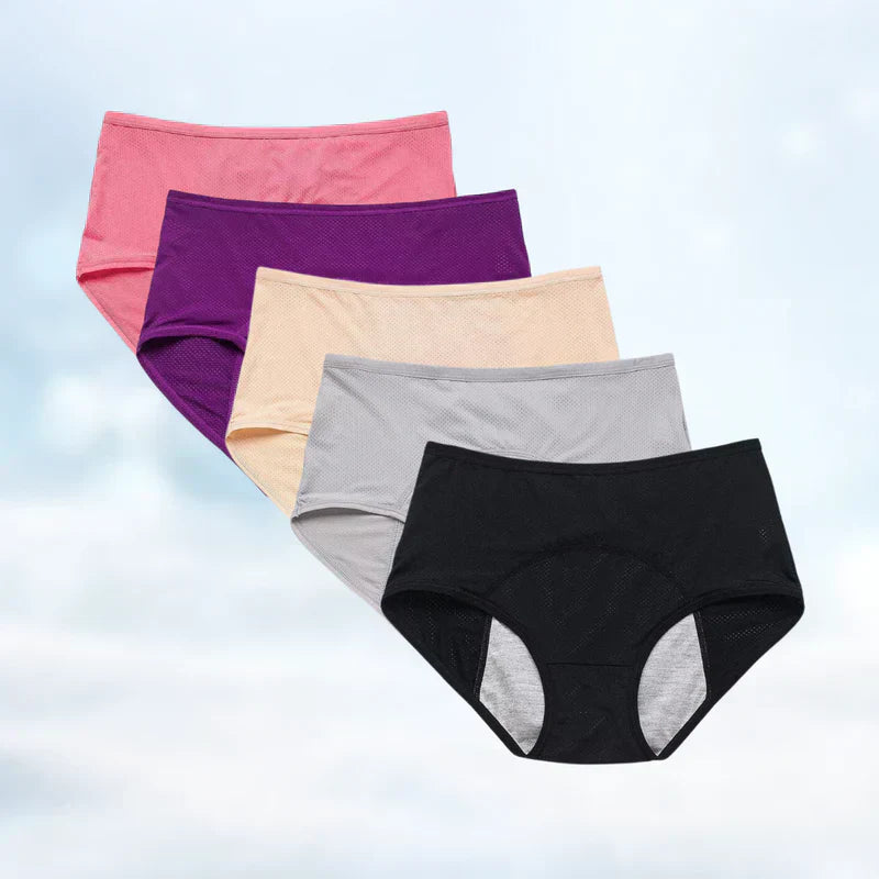 NovaGuard Leakproof Women's Underwear, Breathable Cotton Five-Pack