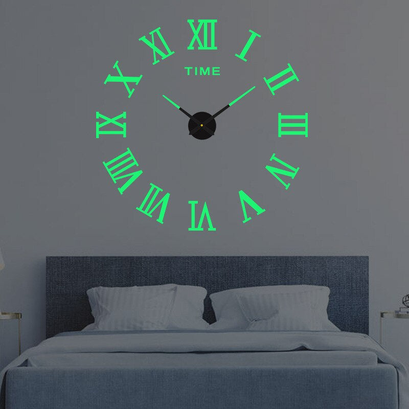 DIY 3D Wall Clock Kit, Numeral & Hand Layout, Two Size Ranges