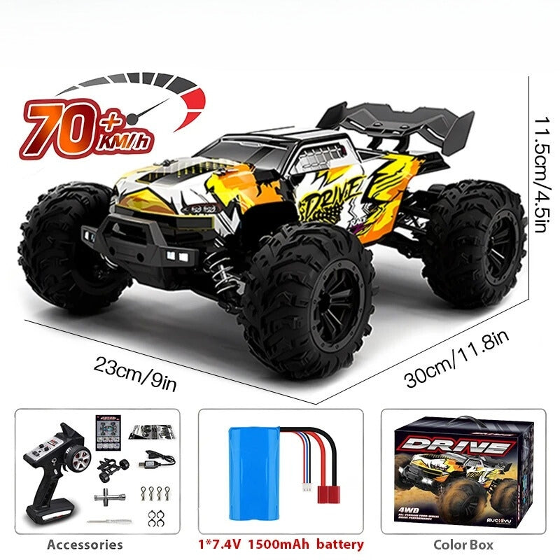 RC terénní truck StormRift 4WD v měřítku 1:16 s LED osvětlením a dálkovým ovládáním pro jízdu v noci