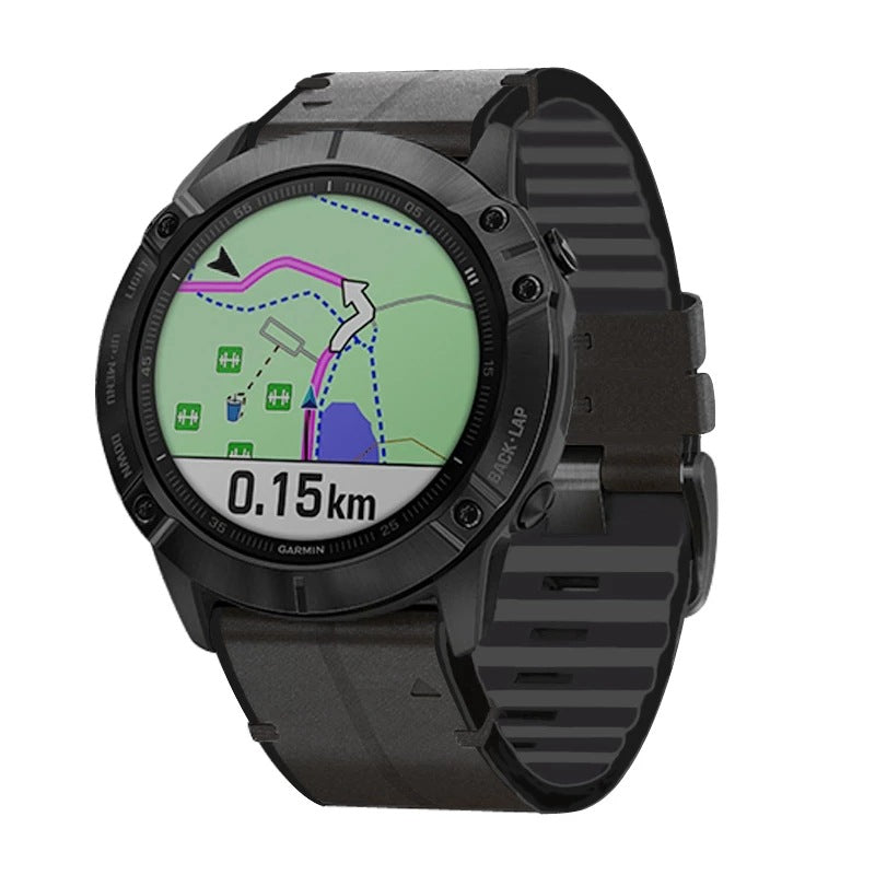 Averin Leather-Silicone Hybrid Band for Garmin Fenix 8, 7X, 7, 5X, 5, 6